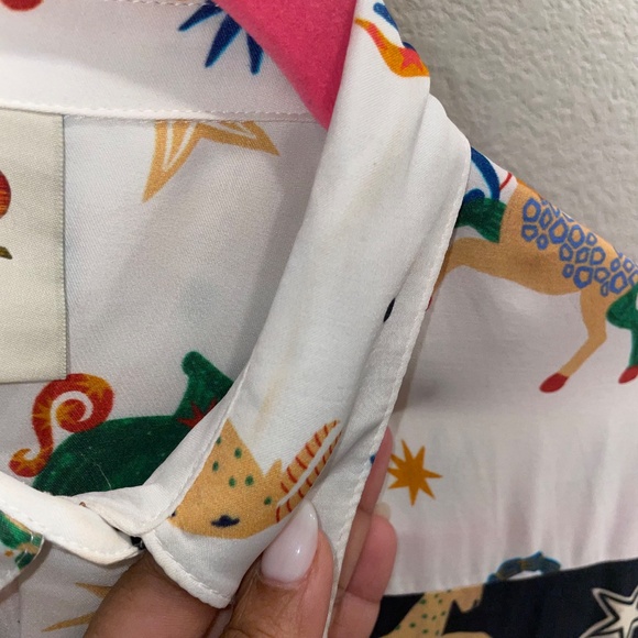 FARM RIO Zodiac Lenzing Escovero Viscose Midi Shirtdress Size S - Picture 13 of 14